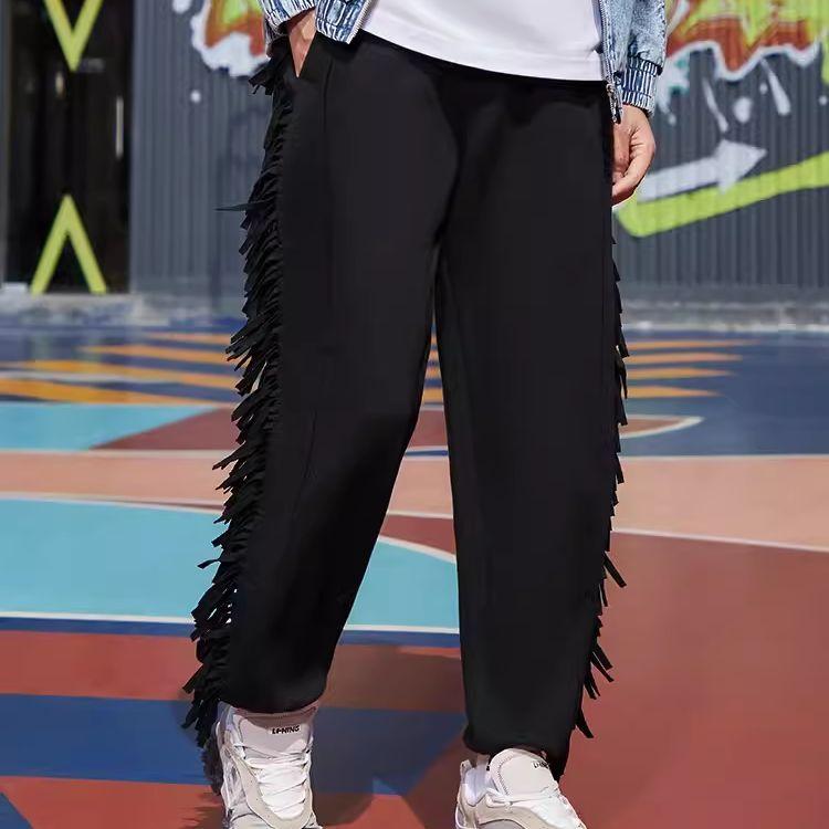 Li Ning Casual Lace-Up Straight Leg Knitted Sports Pants Men Pants Black AKLRA77-1