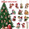 12Pcs Cute Cat Shaped 2D Flat Pendant Christmas Tree Decoration  Year Party Home Decoration Hanging Ornaments