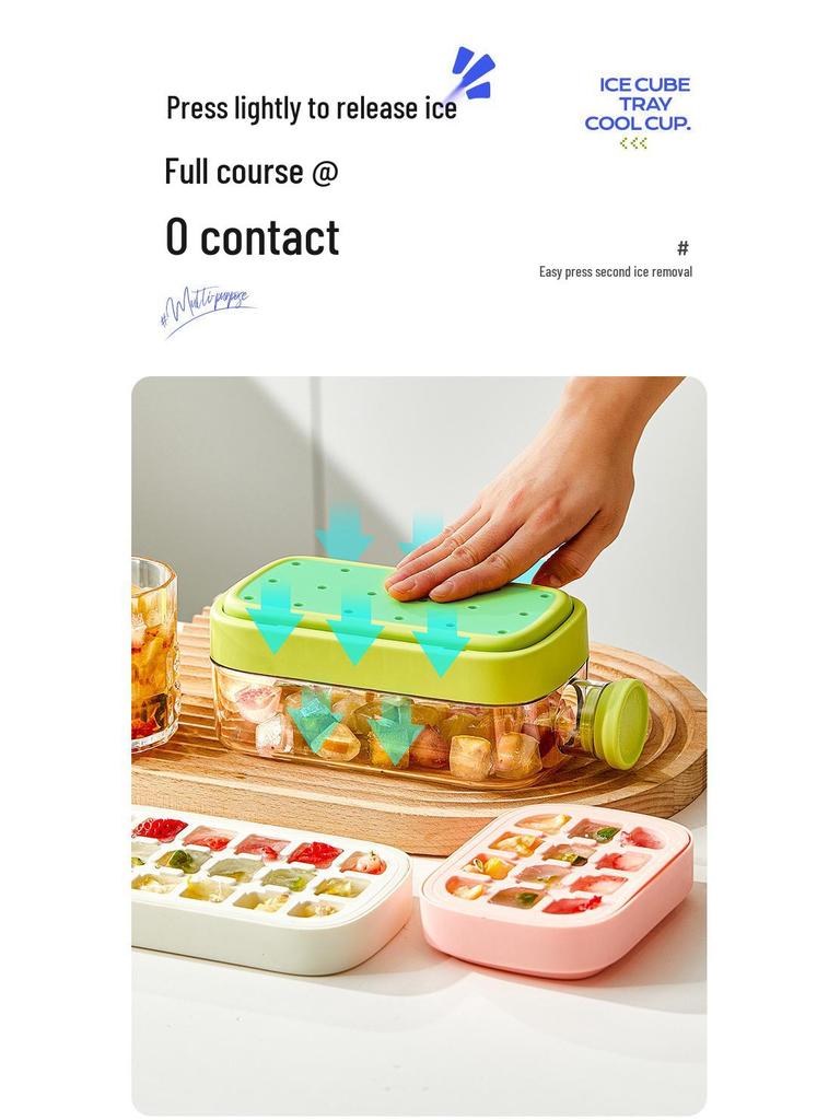 Trendy Ice Cube Tray: Zero-Contact Removal, Outdoor Straw Cup & Fitness Curling Pot
