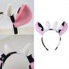 Praktiskt Tecknad Ko-horn Huvudband med Mjuk Plysch Lämpligt för Olika Åldrar och Huvudstorlekar Barn Tonåringar Accessoarer
