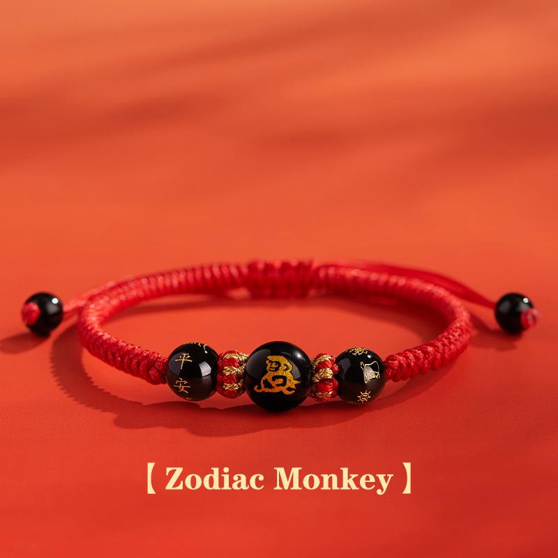 Chinese Style Zodiac Red Rope Braided Bracelet For Men Women Simple  Year Lucky Bracelet Amulet Jewelry Accessories Gifts