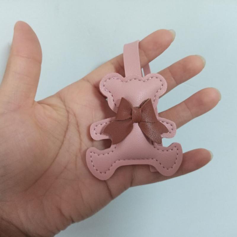 Cartoon PU Animal Key chain Cute Bear Keyring For Women Keychain Backpack Pendant Ornaments Girls Gift