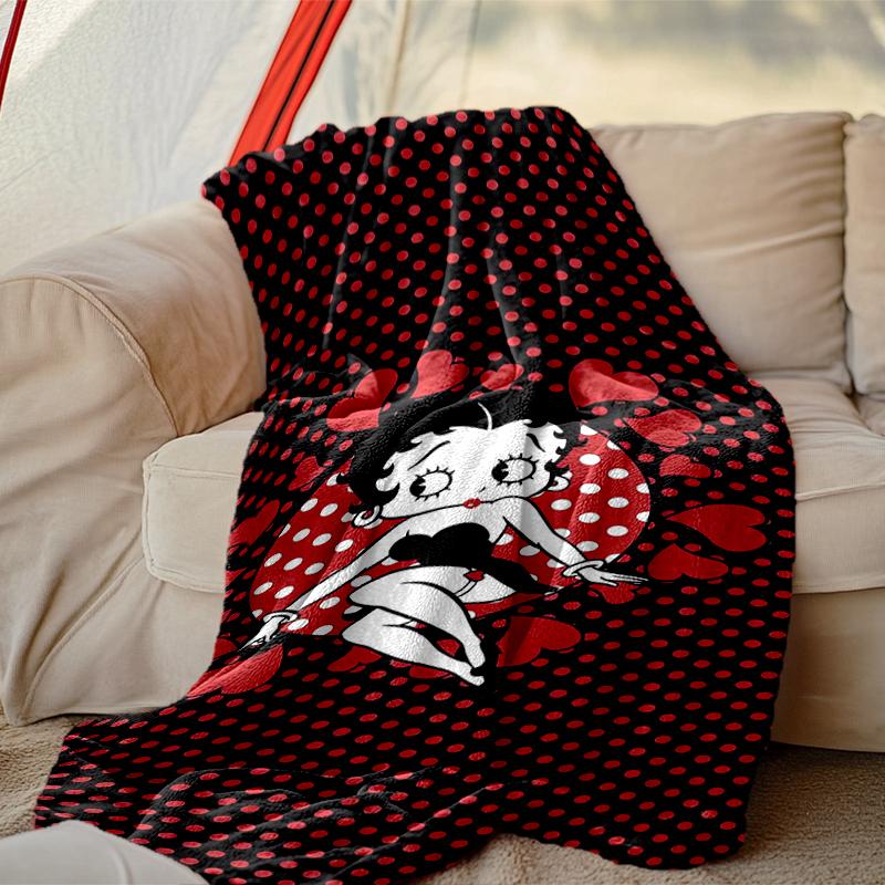 1pc Cozy Print Blanket, Betty Boop Blanket Appropriate for Home Picnic and Travel Adventures
