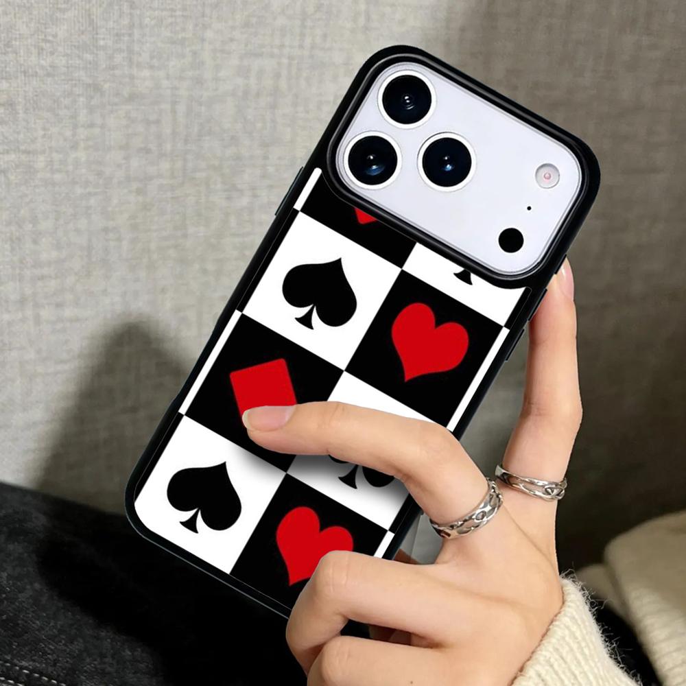 Capa Case for iPhone 17 Air 16 Pro Max 15 Plus 11 13 Mini 14 12 Back Phone Cover Poker Playing Card
