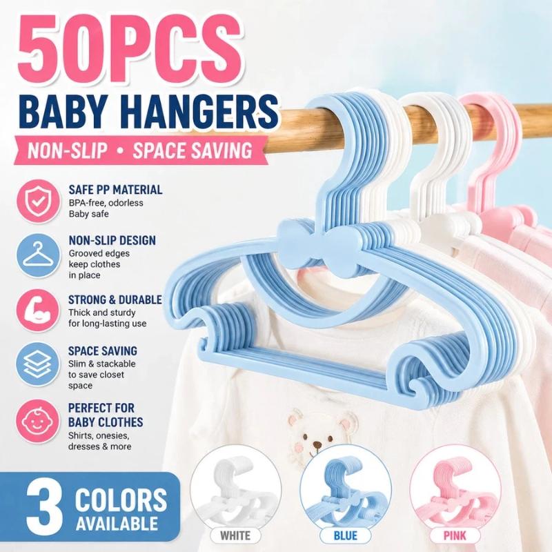 Small Size Children Clothes Hangers 10/50Pcs Non-slip Space Saving Hangers Fit 0-10 Years Old Kids Closet Storage