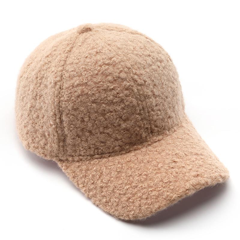 Hat autumn and winter solid color light board plush baseball cap outdoor travel sun protection sunshade warm cap