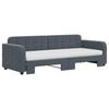 Extendable Daybed with Mattresses Dark Grey 80 X 200 Cm Velvet