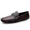 Spring Summer Mens Slip On Shoes Casual Leather Men Loafers Moccasins Driving Shoes Crocodile Pattern Man Walking Flats