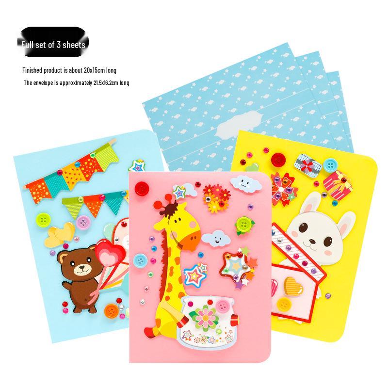 Teacher s Day DIY Animal Card Set: 3-Piece Handmade Craft Kit for Kids