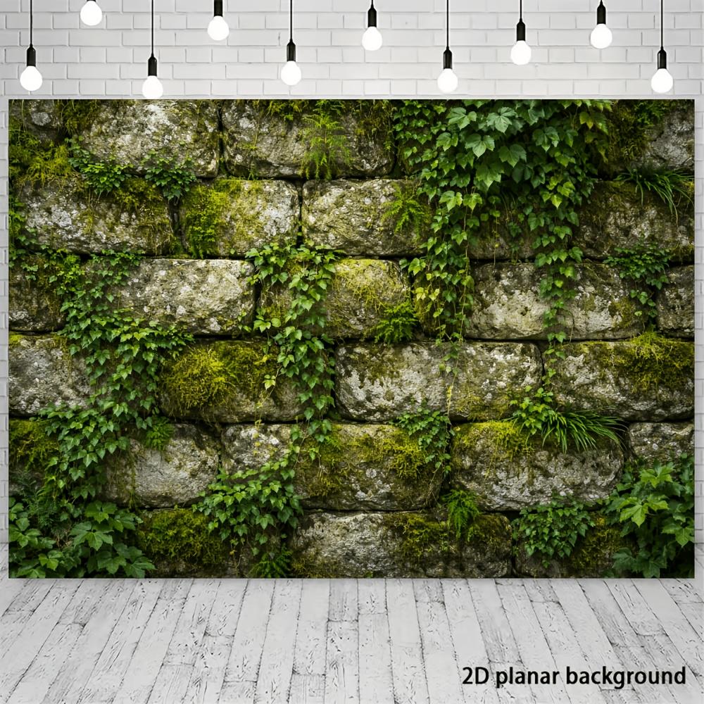 1Pcs Natural Moss Stone Wall Ivy Vines Decoration Background Garden Backdrop Decorations For Photo Studio Photo Booth Party