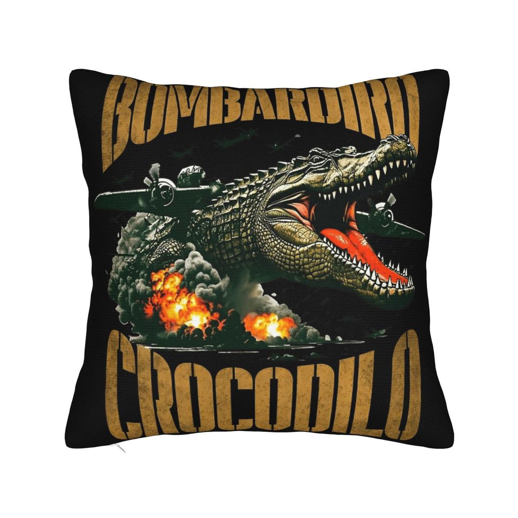 Watermeloni Crocodili Brainrot Fusion Italian Meme Pillowcases Cute Funny Pillow Case For Couch Sofa Bedroom Comfy Pillow Cover