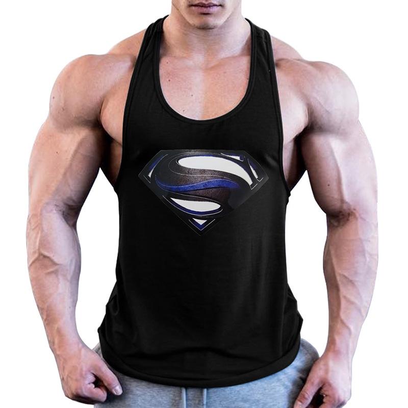 Premium Quality Men Bodybuilding Tank Top Muscle T-shirt With 3d Superman Design