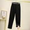 DIMANAF 2024 New Plus Size Winter Thickening Pants Women Pencil Warm Basic Elastic Loose Casual Female Black Trousers Style Pants