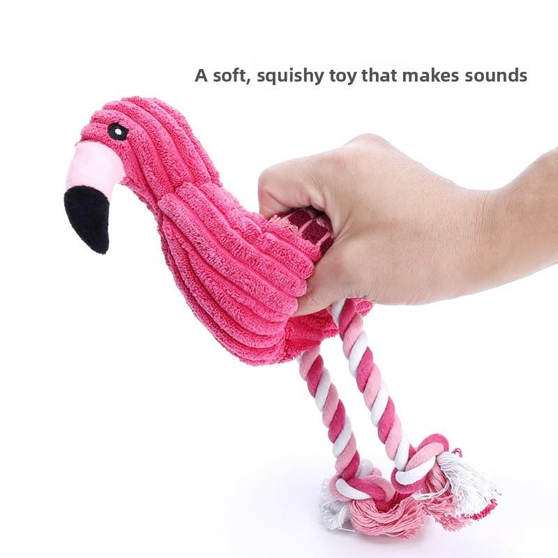 Dog Toy Plush Sound-making Flamingo, Dog Self-entertainment and Boredom, Teething Corduroy Dog Toy, Interactive Toy
