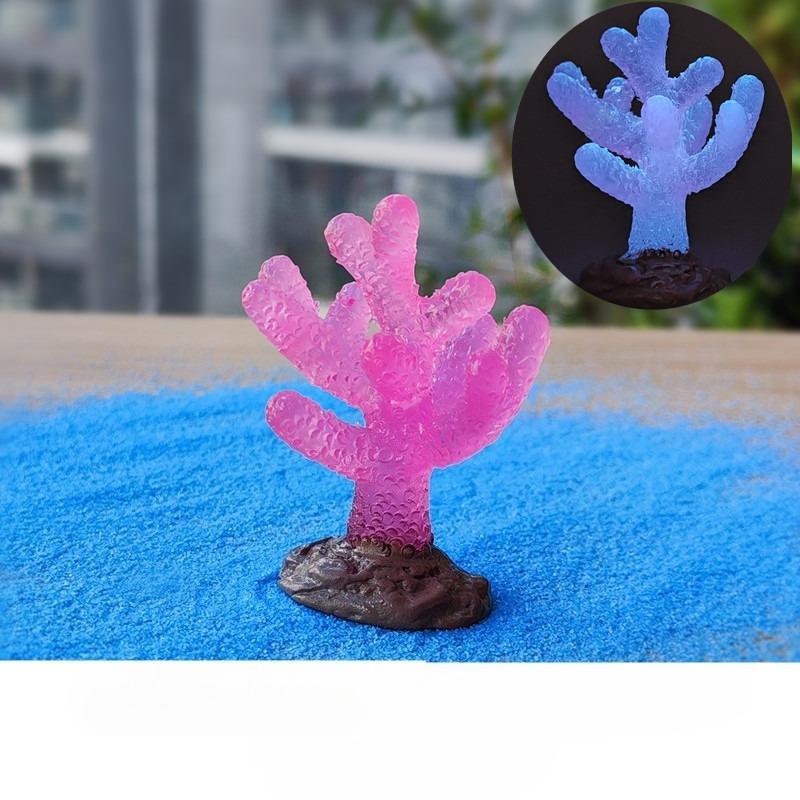 9 Stück/Set Harz Leuchtende Simulation Korallenmodell Aquarium Fischbecken Meeresleuchtendes Korallenriff Schmuck Wasserpflanzen Verzierung