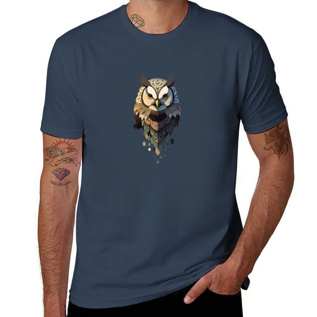 Mystical Owl Tshirt heavyweights cute clothes mens t shirt