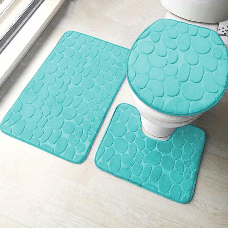 1 st enfärgad enkel badrumsabsorberande halkfri golvmatta stenmönster, bekväm och mjuk, kan kombineras efter behag