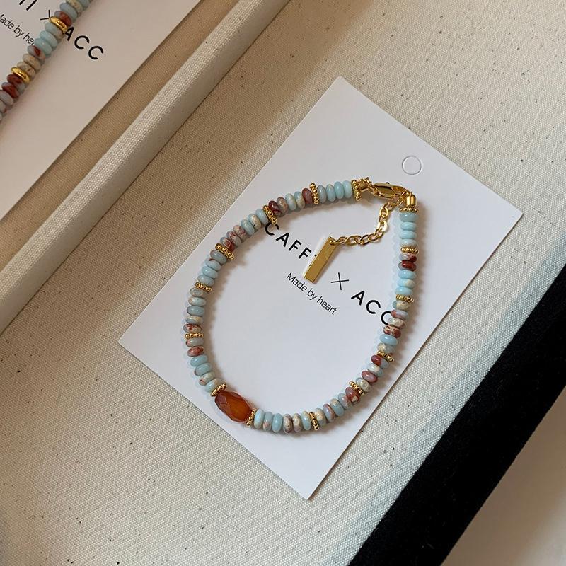 Mixed Color Freshwater Pearl And Natural Stone Bracelet - Summer Dopamine Necklace With Beautiful Shoushan Stone And Agate