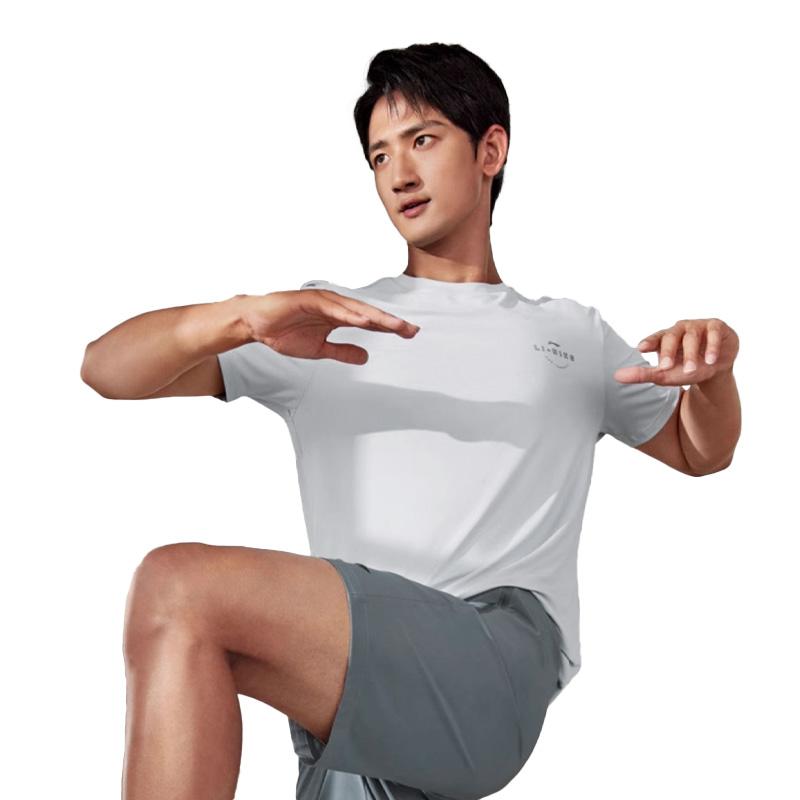 Li-Ning Classic Minimalist Logo Letter Round Neck Cool Lightweight Outdoor Running Cycling Sports Casual Short Sleeve T-Shirt Unisex T-Shirt ATSK405-1