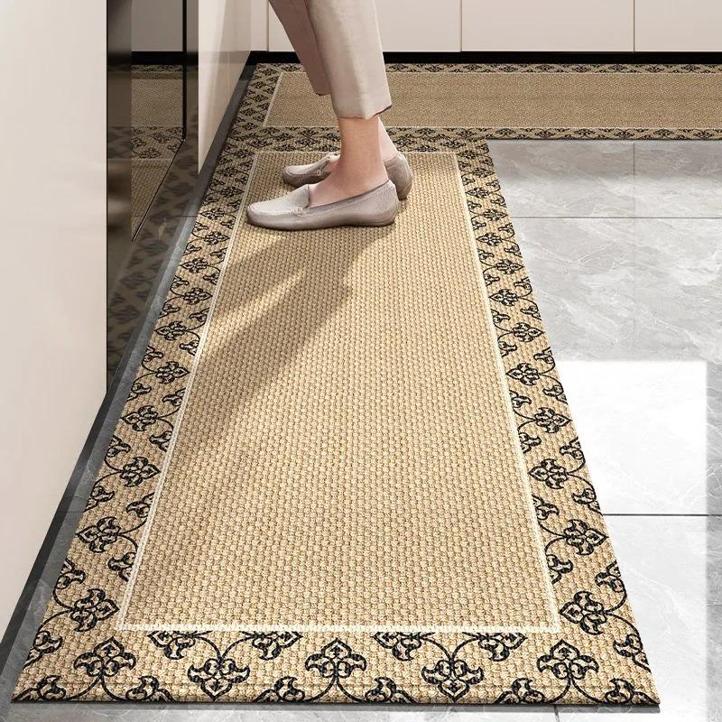 Kitchen Carpet Non-slip Floor Mat Long Carpets Wear-resistant Dust-proof Beige Rug Minimalist Home Decoration Rugs