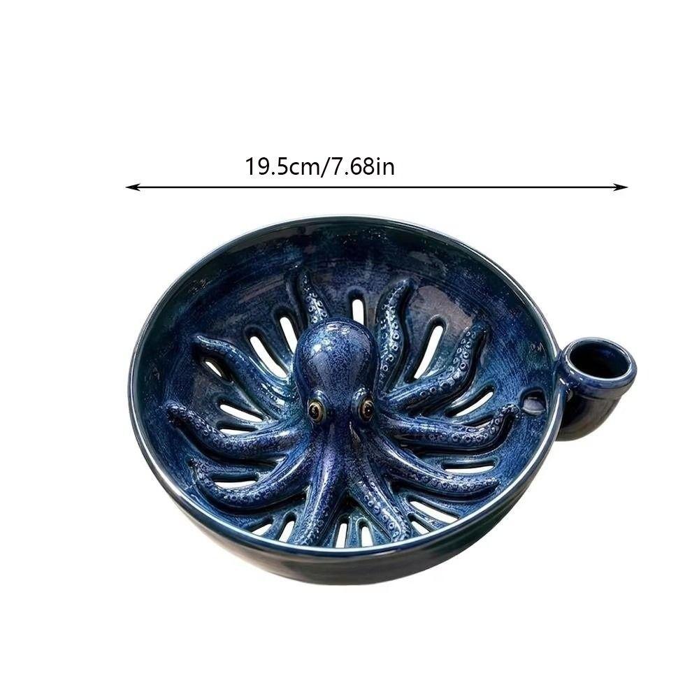 Octopus Automatic Berry Rinse Bowl Drainage Holes Resin Berry Spinner Colander Self Spinning 360° Vortex Fruit Washer Bowl