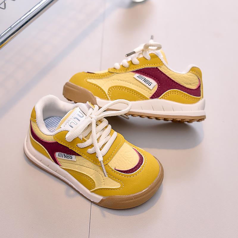 

Детские кеды низкие 2025 весна-осень новая обувь для мальчиков спортивная обувь для девочек на мягкой подошве повседневная детская 25 жёлтый