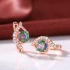 Xiaomi Huitan New Rose Gold Color Women's Hoop Earrings with Colored Cubic Zirconia Fashion Luxury Female Accessories Wedding Jewelry