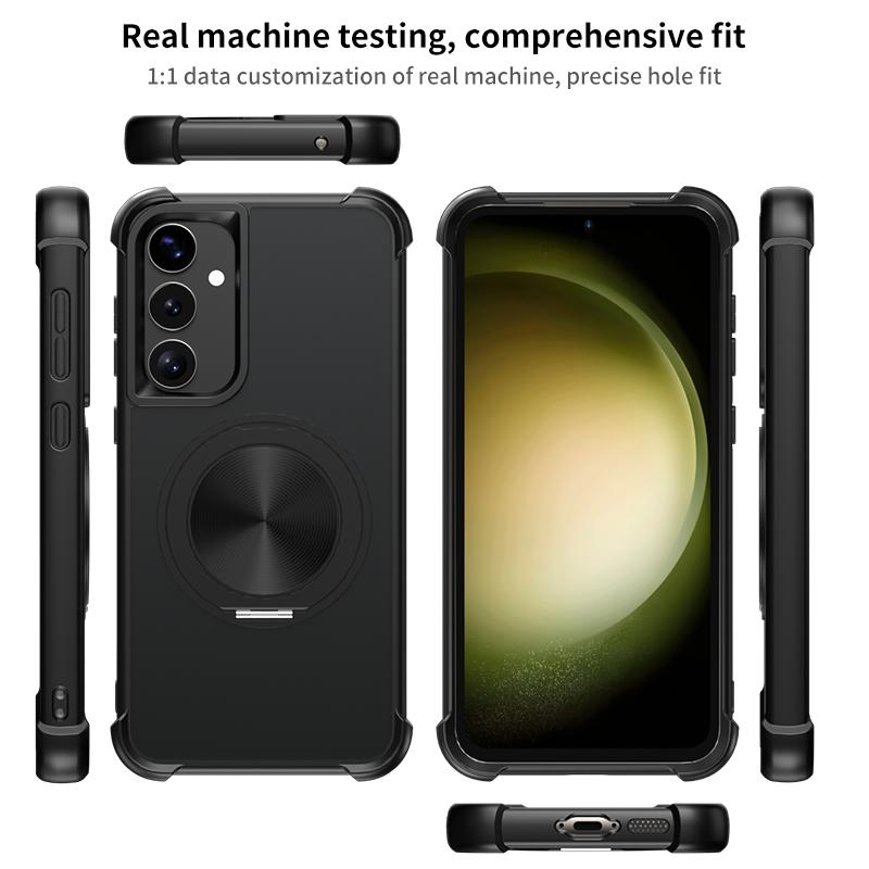 For Samsung Galaxy S25+/S24+ Magnetic Case CD Vein Kickstand TPU + PC Phone Cover