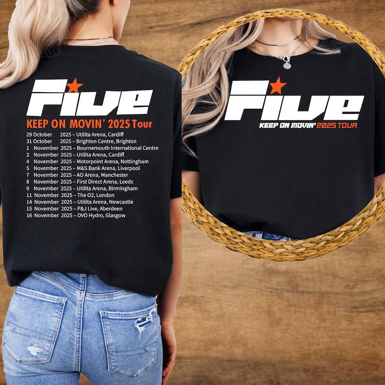 Keep on Movin 2025 Tour Tshirt Five Boy Concert T shirt AN62129 XXL