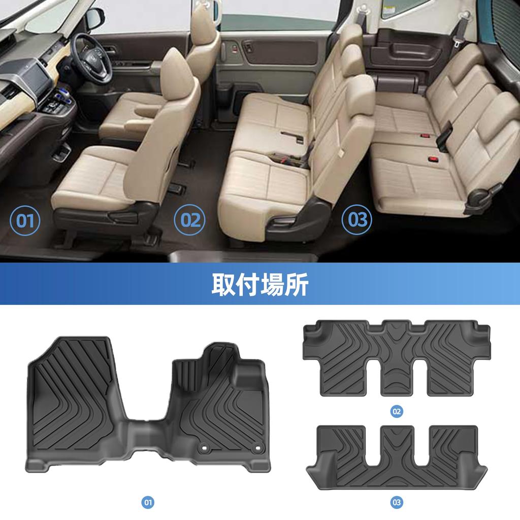 ZUNDUO 3D Floor Mats for Honda New Freed GT Series Exclusive Floor Mats 3D Waterproof Mats Freed GT5 GT6 GT7 GT8 June 2024 Current Model TPE Material