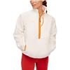 HOKA ONE ONE Ridgetop Half-Zip Fleece Color Block Stand Collar Pullover Women tops White 1141752-EGN