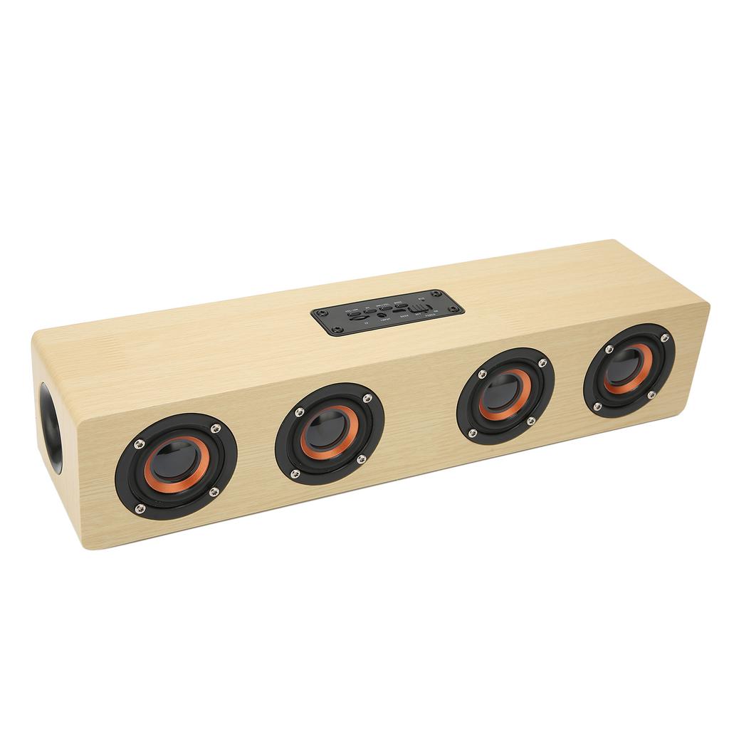 Wooden Bluetooth Speaker Stereo Hands Free Calling Heavy Bass Desktop Wireless Speaker for