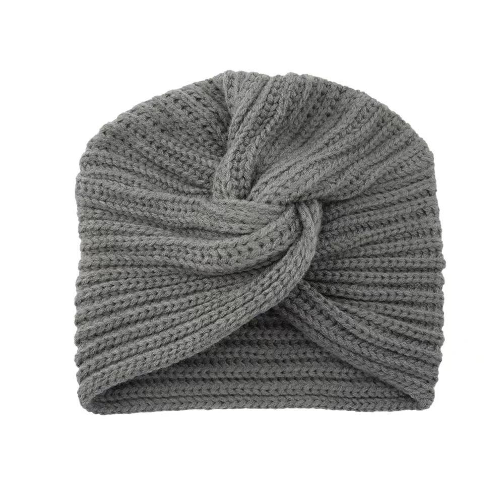 Warm Knitted Turban Hat Twist Women's Headwear Casual Wool Turban Cap  Autumn Winter