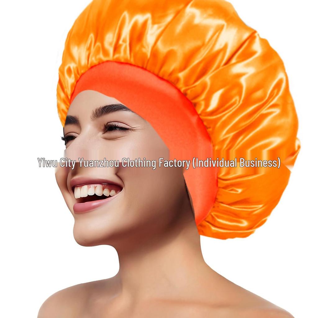Women's Wide Brim Satin Sleep Cap – High Elasticity Hair Care Beauty Hat