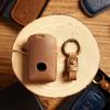 Genuine Leather Key Case Compatible for Mazda, Car Key Protector Japanese Auto Decoration Accessories, Fits 3 & 4 Button Keys