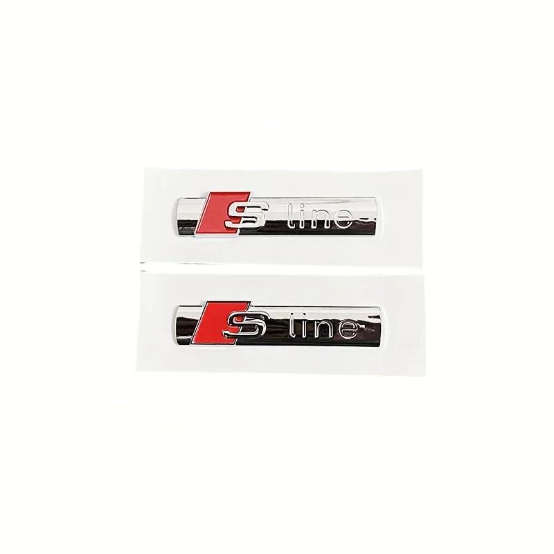 Sline Logo S Line Emblem Car Fender Side Badge For Audi A1 A2 A3 A4 A5 A6 A7 A8 TT S3 S4 S5 S6 S7 Q2 Q3 Q5 Q7 Q8 RS3 R8