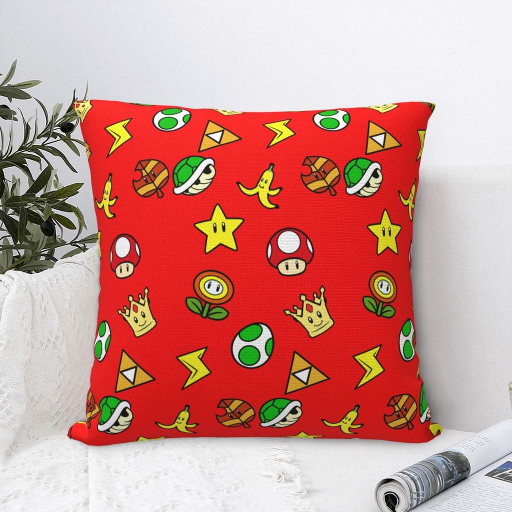 Super Marios Cup Collection Pillowcases Polyester Bed Car Cushion Cover Funny Home Decoration Pillowcase 40*40