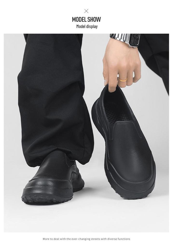 Men's Non-Slip Waterproof Chef Shoes - Oil-Proof, Wear-Resistant, Soft Sole, Ideal for Kitchen, Hotels, Work, Comfortable.