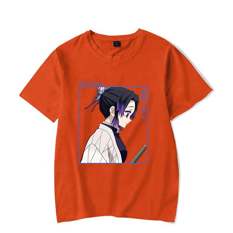 New Anime Kochou Shinobu Printed Women T-shirts Kochou Shinobu Short Sleeve Shirts Summer Round Neck Tee Shirt Casual Funny Top