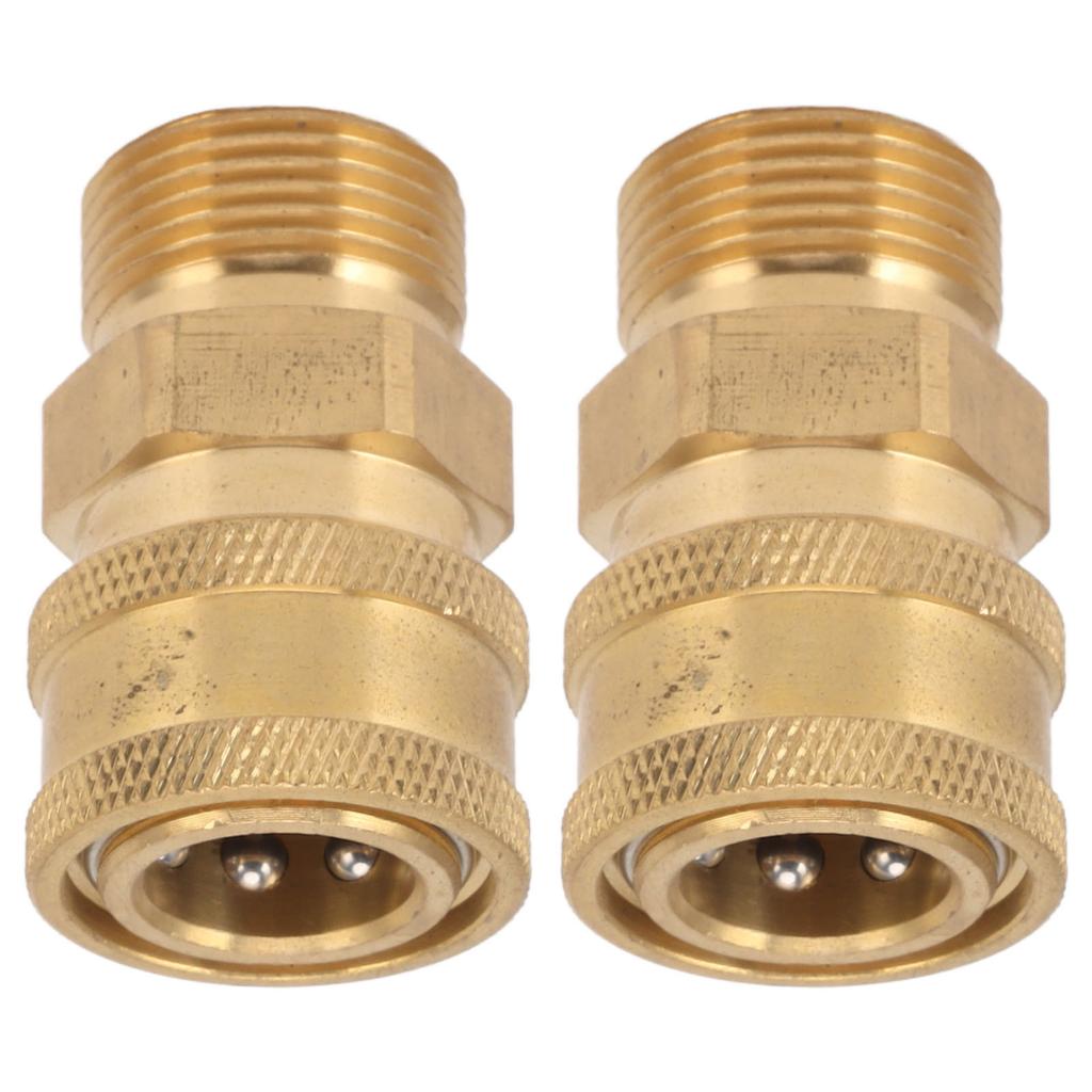 2 Stück Reines Kupfer M22 Hochdruckreiniger Anschlussadapter 3/8 Zoll NPT Innengewinde auf M22 Außengewinde Adapter