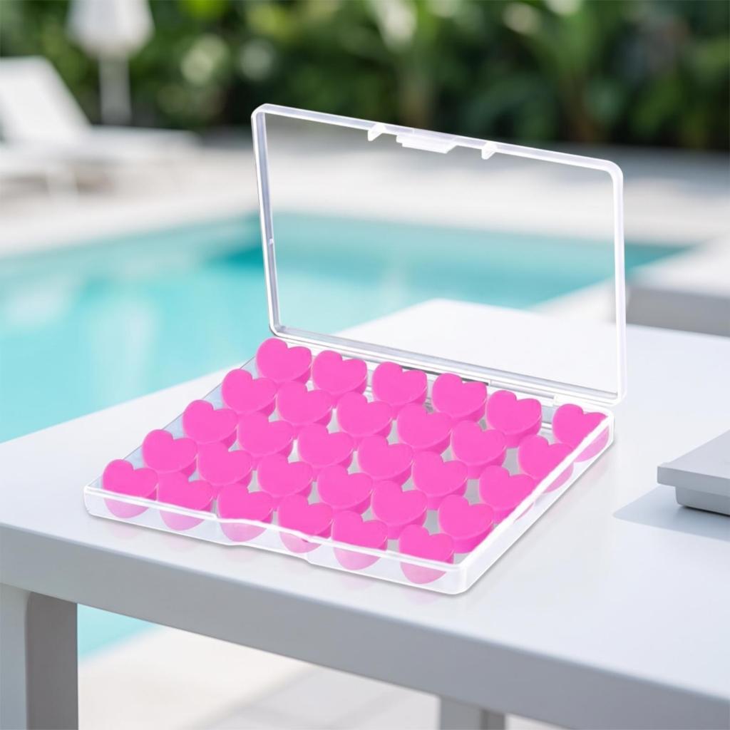 30 Pieces Moldable Silicone Earplugs Reusable with Storage Case Compact
