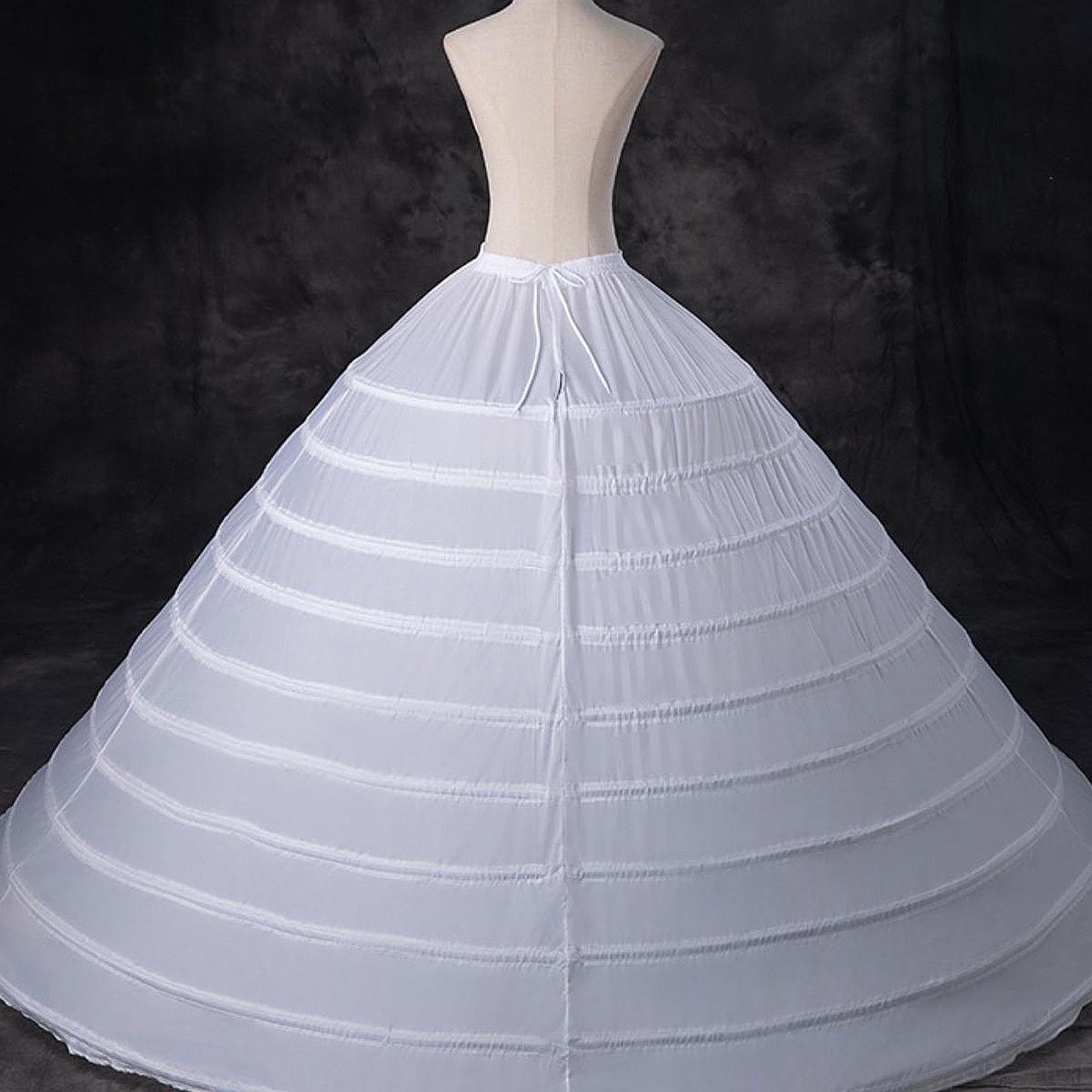 

Кринолиновая юбка для женщин для невесты A 10 обручей Длина до пола Нижняя юбка белого цвета