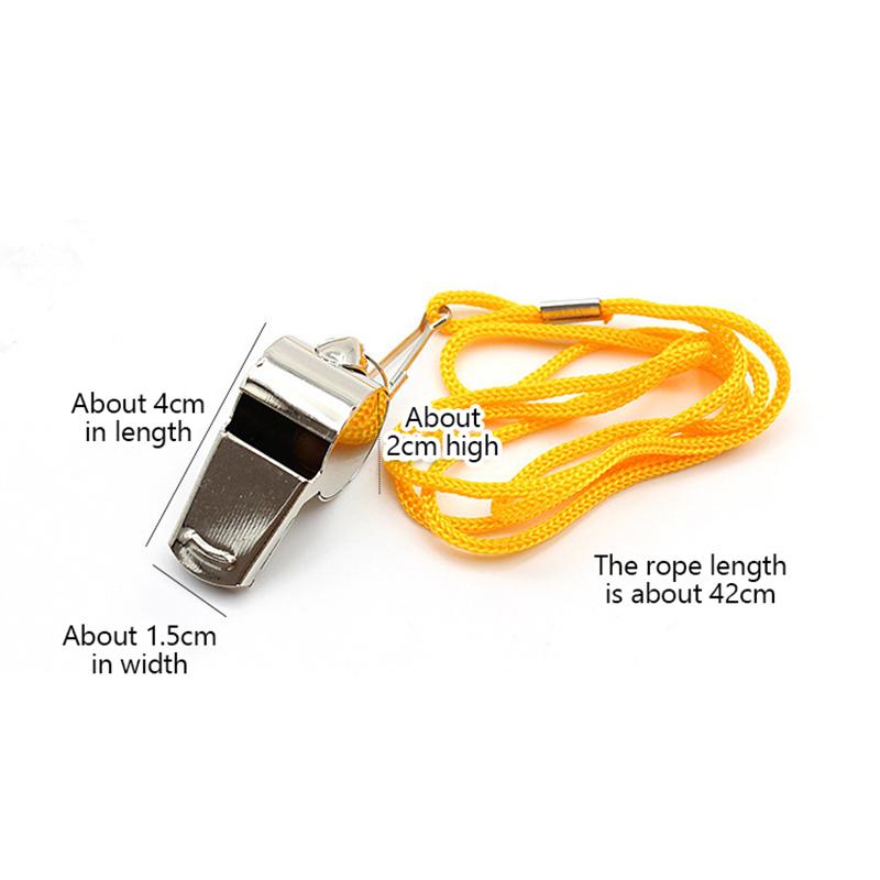Loud Metal Whistle Team Sport With Rope Strong Sport Whistle Compact Wear Resistant Stainless Steel Whistles Lifeguards
