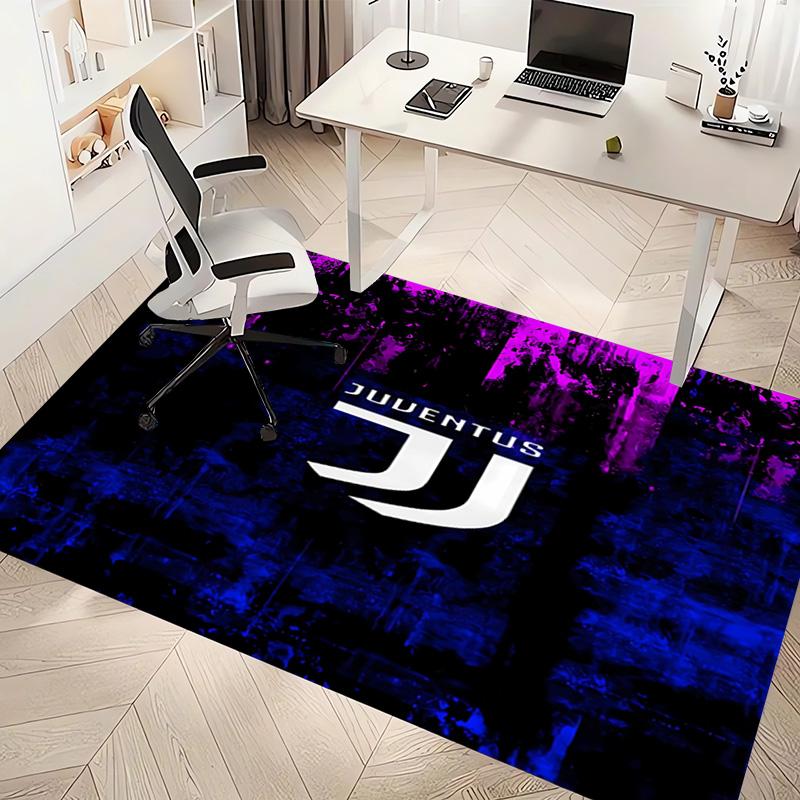 1pc Juventus FC logo Print Area Rug - Soft, Washable Non-Slip Indoor Mat, Living Room, Home Office Decorative Rug,Office Decorative