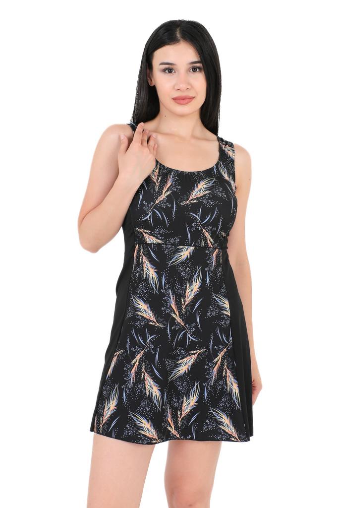 Damen Stil Große Größe Badeanzug Übergröße Gemusterte Shorts Flexibles Kleid Badeanzug