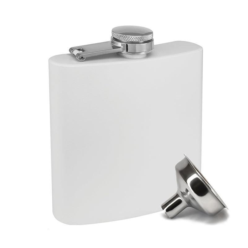 

LMETJMA 6oz 180ML фляжка з нержавіючої сталі з лійкою, герметична фляжка для пиття віскі, алкоголь, кемпінгу, JT375 білий