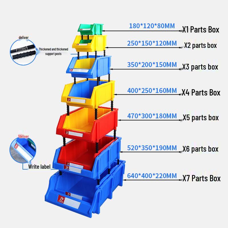 Angled Entry Heavy-Duty Plastic Storage and Organizer Box for Components and Hardware