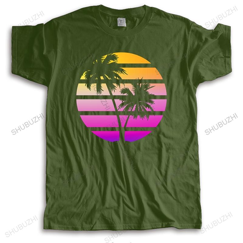 New Fashion Brand Tshirt Cotton Summer Short Sleeve Tee Purple Synthwave Style Sunset Retrowave Unisexy Color Tops Unisex Teeshirt