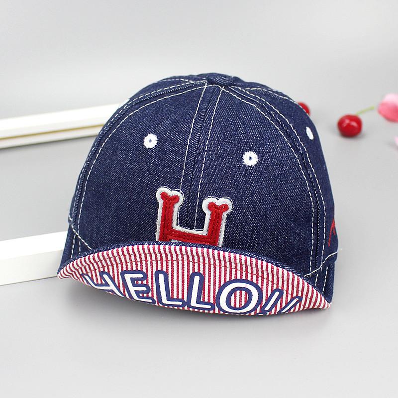 Cowboy Baby Hat Letter H Solid Baseball Cap Girls Boys Infant Cotton Caps Fashion Accessories Newborn Baby Boy Cap