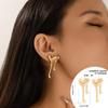 Exaggerate Trendy Liquid Lava Metal Heart Drop Stud Earrings for Women Charm Geometric Irregular Folds Party Jewelry Accessory